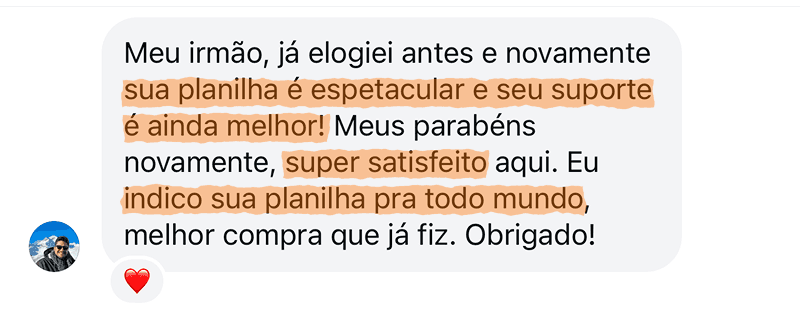 Avaliação de cliente do MPF Empresas