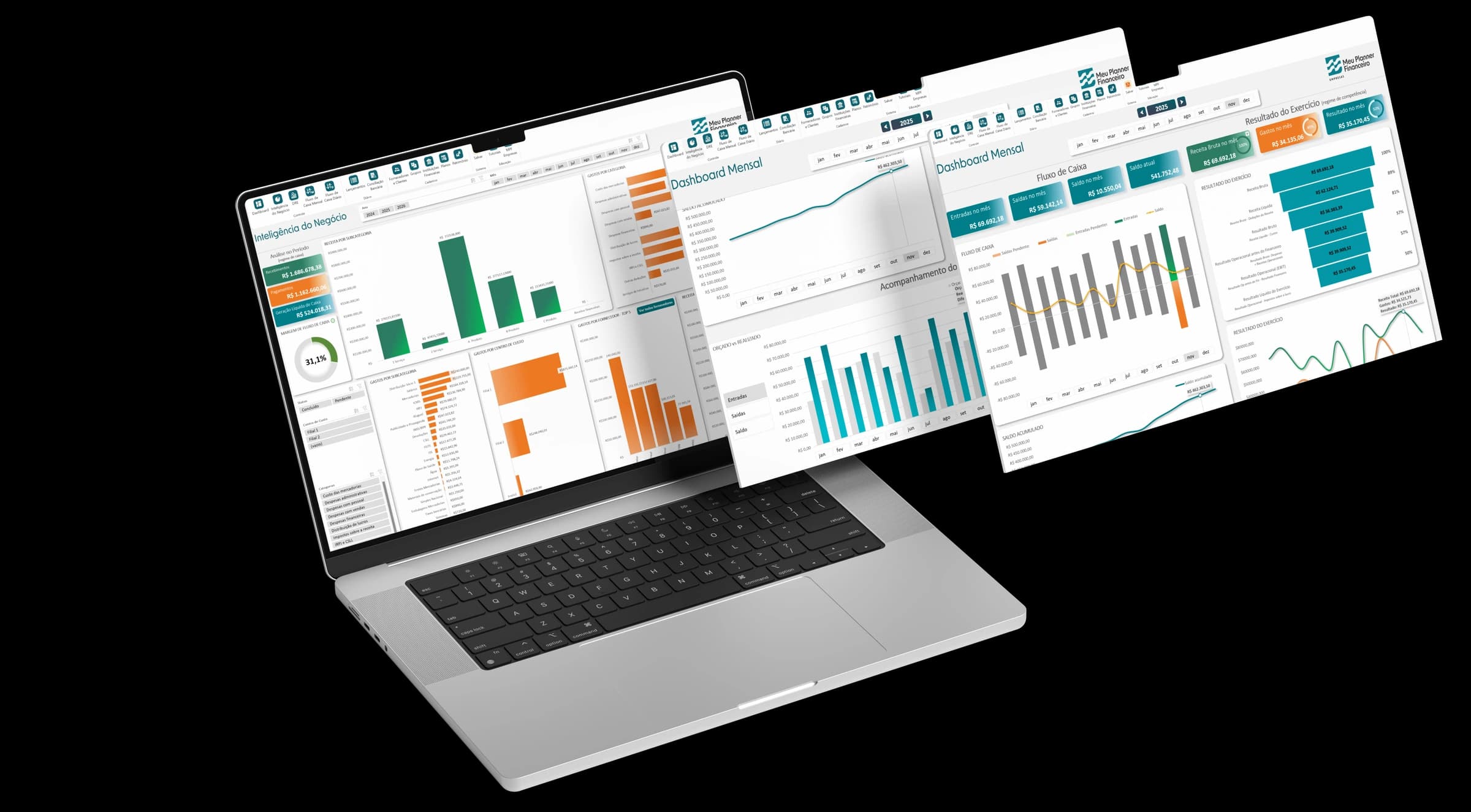 Dashboard de indicadores e BI da planilha MPF Empresas